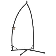Black Steel Hammock Chair Stand X Shape Base Heavy Duty 150kg Capacity by Outsunny
