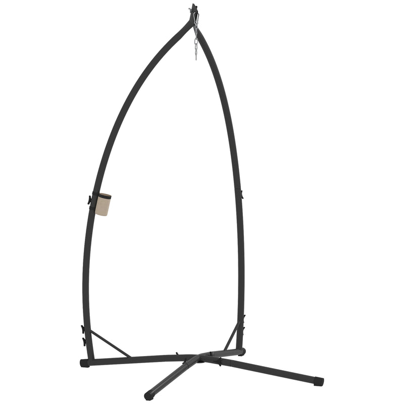 Black Steel Hammock Chair Stand X Shape Base Heavy Duty 150kg Capacity by Outsunny