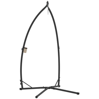 Black Steel Hammock Chair Stand X Shape Base Heavy Duty 150kg Capacity by Outsunny