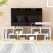 White Extendable TV Stand for TVs up to 75 Inches With Storage Shelves by HOMCOM