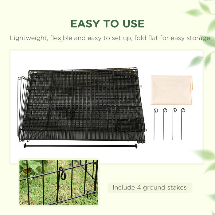Large Metal Rabbit Run and Guinea Pig Playpen 220 cm Pet Cage in Beige by PawHut