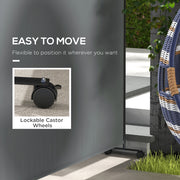 Dark Grey Outdoor Privacy Screen with Wheels 183 x 181cm Ideal for Garden or Patio