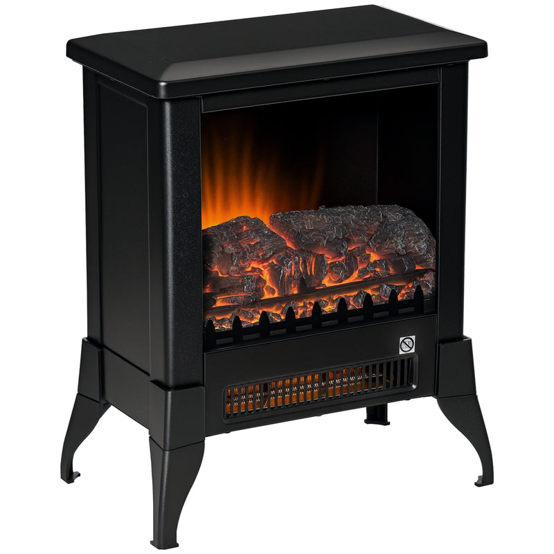 Freestanding Electric Fireplace Heater for Quick Warmth and Cosy Flame Effect Black