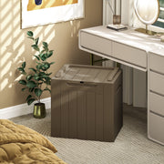 Dark Brown 107L Plastic Storage Chest with Lid for Indoor and Outdoor Use by HOMCOM