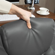 Ergonomic Faux Leather Office Chair With Flip Up Armrests For Home Or Office, Charcoal Grey