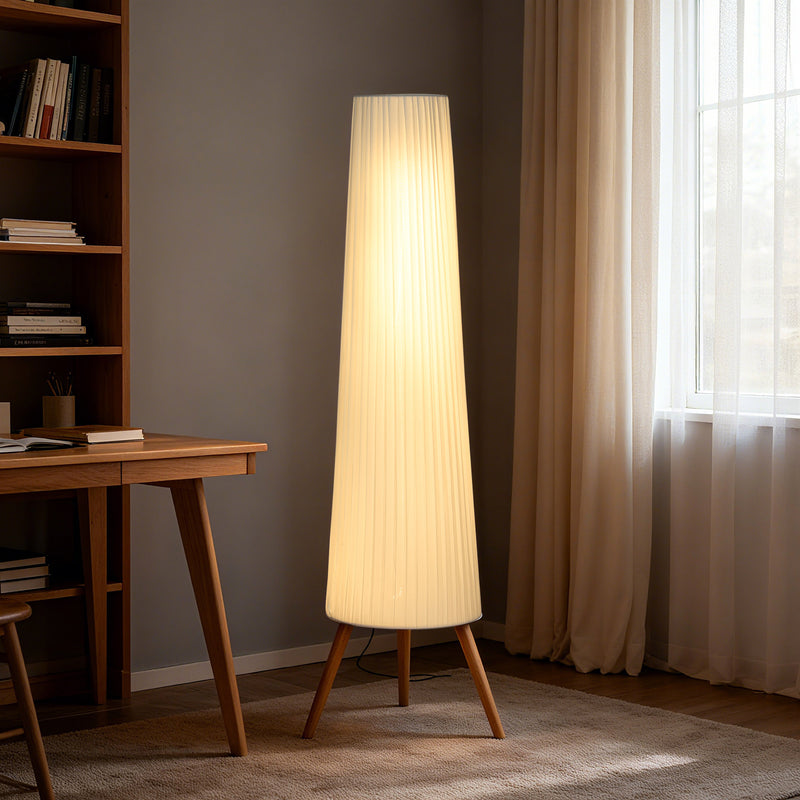Dimmable Tripod Floor Lamp with Foot Switch for Living Room and Bedroom Lighting White AOSOM
