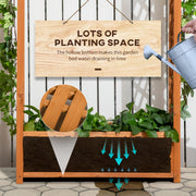 Raised Garden Bed with Trellis for Climbing Plants and Herbs Freestanding Planter Brown Outsunny