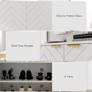 Shoe Storage Cabinet with Adjustable Shelves and Ventilation Holds 12 Pairs White