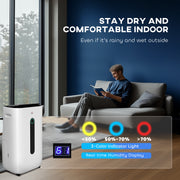 Portable 22L Dehumidifier with Air Purifier and 24H Timer for Home and Laundry Use, White