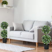 Set of 2 Artificial Ball Trees with Blue Lavender Flowers in Pots 70cm by HOMCOM