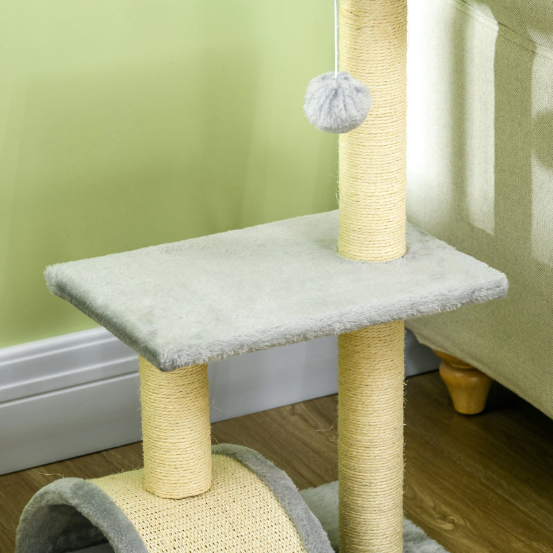 Cat Tree with Scratching Post and Rest Pad for Indoor Cats 72cm Tall Light Grey