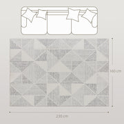 Large Geometric Area Rug Soft Washable Non Slip Carpet For Living Room Or Bedroom Grey