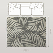 Machine Washable Indoor Outdoor Rug for Kitchen Patio or Garden 230 x 160 cm, Grey