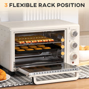 21L Mini Countertop Oven With Adjustable Temperature Ideal For Small Kitchens White