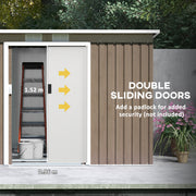 9ft x 4ft Metal Garden Shed Light Grey With Foundation Ventilation and Double Doors by Outsunny