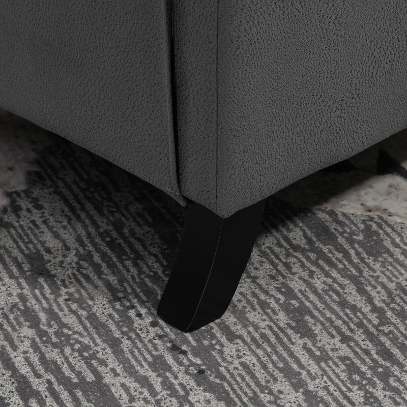 Wingback Recliner Armchair with Leg Rest for Home Theatre Comfort Deep Grey