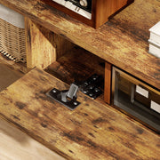 Wall Mounted TV Unit 120 cm for TVs up to 50 Inch with Storage Shelf Rustic Brown