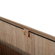 100L Collapsible Wooden Laundry Basket With Lid And Removable Lining For Home Storage