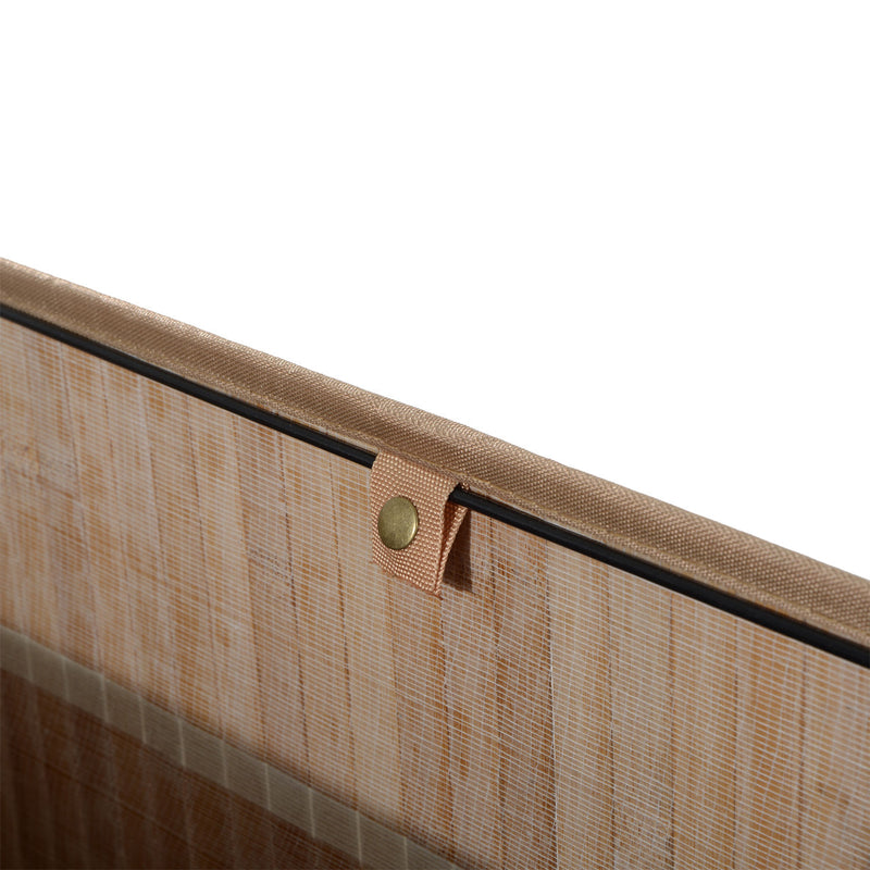 100L Collapsible Wooden Laundry Basket With Lid And Removable Lining For Home Storage