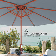 2 Tier Patio Umbrella for Garden Shade with Rotating Double Canopy and Easy Crank Outsunny