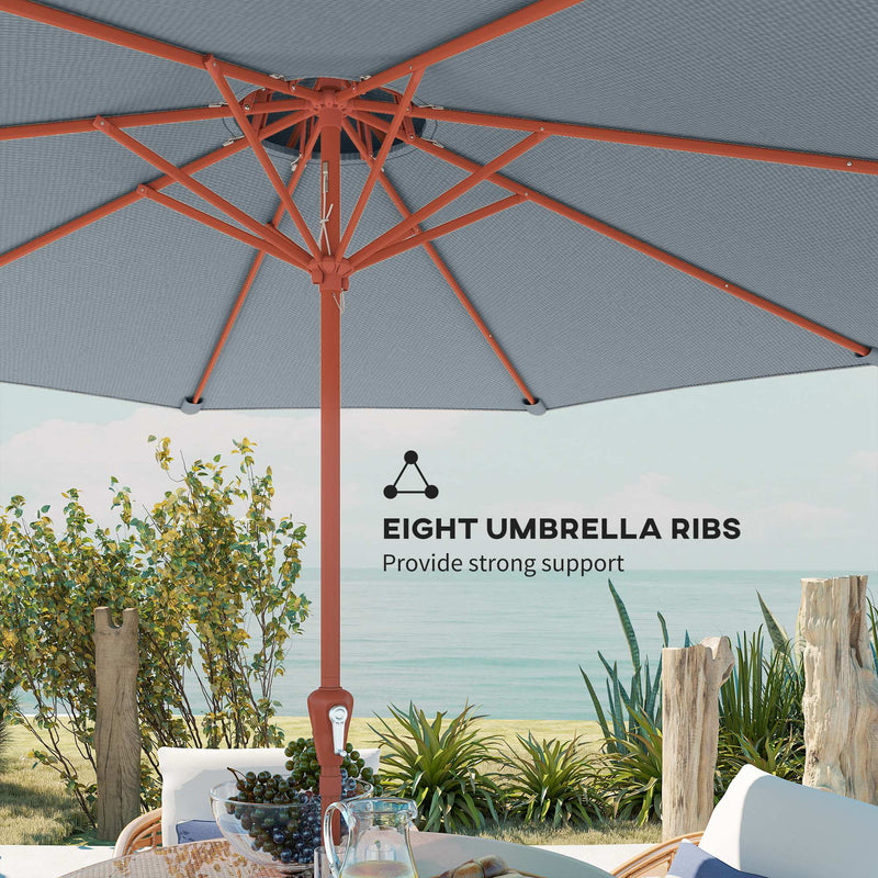 2 Tier Patio Umbrella for Garden Shade with Rotating Double Canopy and Easy Crank Outsunny