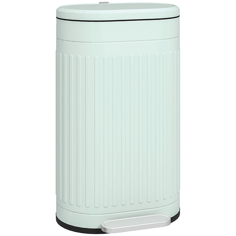 Light Green 30L Metal Kitchen Bin With Soft-Close Lid by HOMCOM