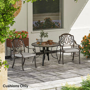 Light Grey Garden Chair Cushions Set of 2 Weather Resistant Outdoor Pads by Outsunny