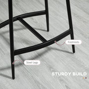 Set of 2 Industrial Bar Stools with Curved Seat for Kitchen or Dining Room Grey