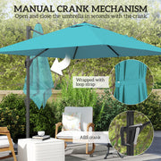 Cantilever Garden Parasol With Adjustable Tilt For Outdoor Shade Protection Outsunny