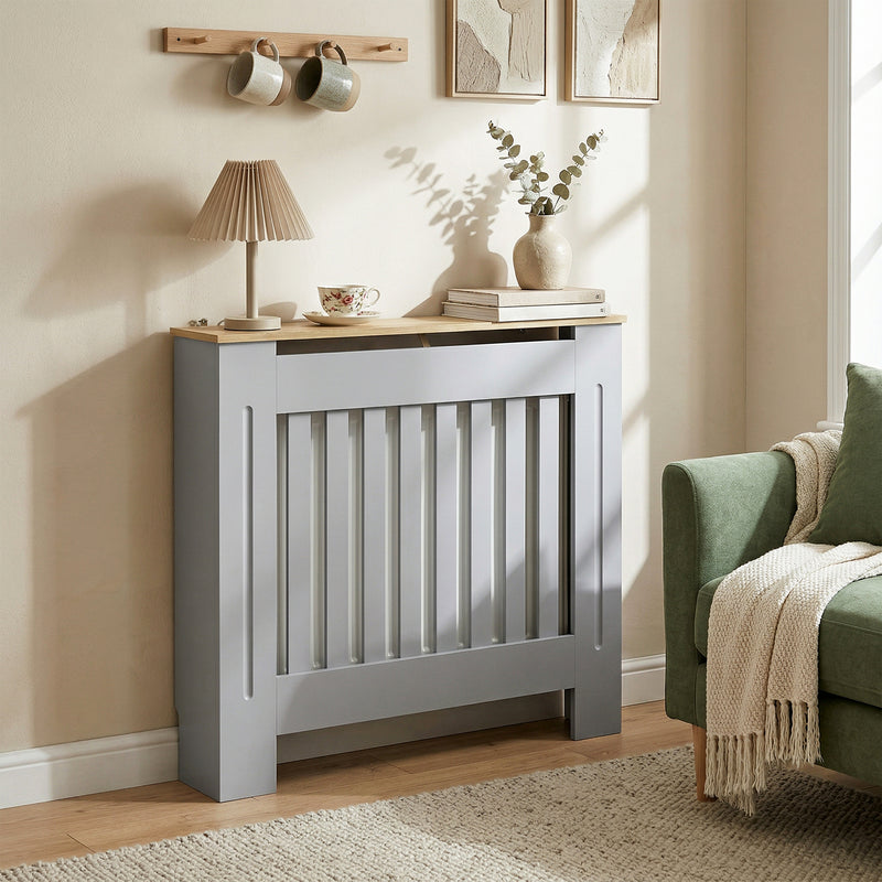 Radiator Cover with Shelf for Tidy Storage and Child Safety Grey Homcom
