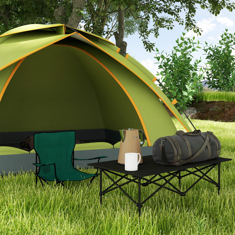 Folding Camping Table for Two with Quick Setup and Carry Bag Black
