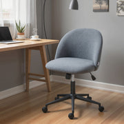 Teddy Fleece Swivel Office Chair with Wheels and Adjustable Height for Home Grey AOSOM