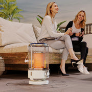 Freestanding 2000W Electric Patio Heater with Tip Over Protection for Outdoor Use, White