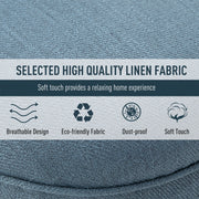 Set of 2 Upholstered Tub Chairs with Cushion and Solid Wood Legs for Home Use Blue