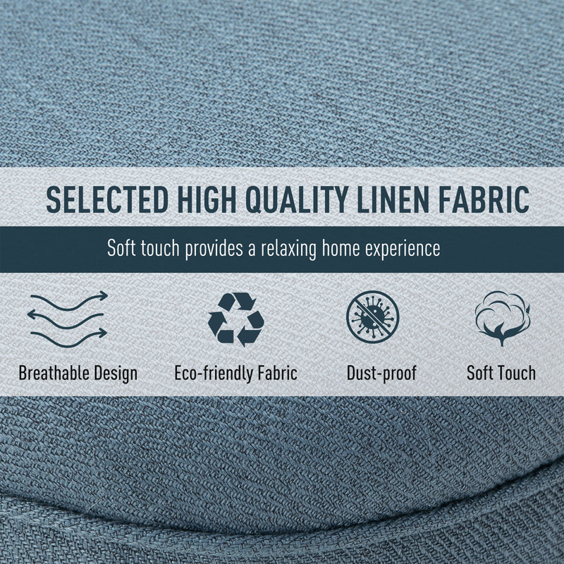 Set of 2 Upholstered Tub Chairs with Cushion and Solid Wood Legs for Home Use Blue