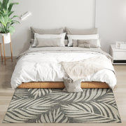 Machine Washable Indoor Outdoor Rug UV Resistant for Patio Garden or Kitchen, Grey