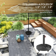 21kg Parasol Base with Wheels for Secure Garden Umbrella Support and Easy Movement Black Outsunny