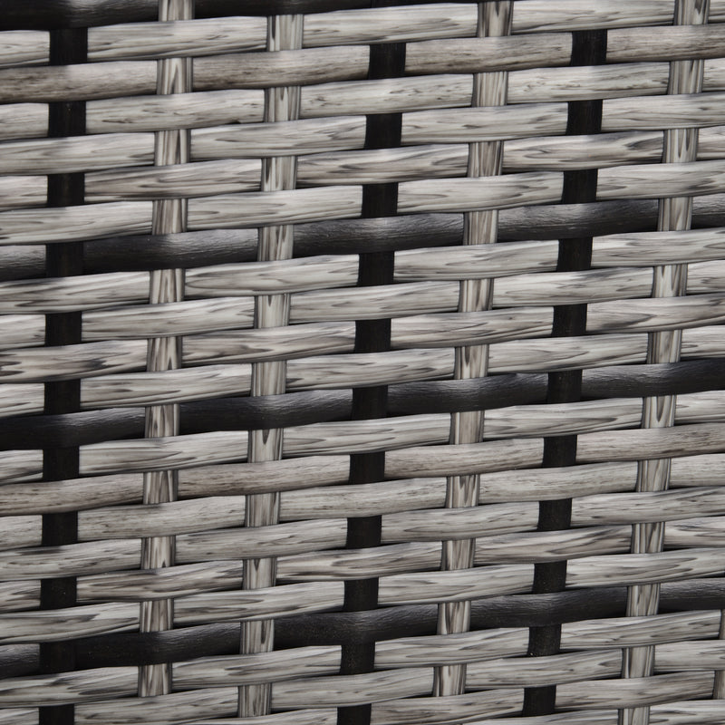 Grey Rattan Garden Armchair with Thick Cushion All Weather Single Seater for Patio Use