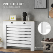 Radiator Cover With Top Drawer Storage Fits 111cm Width Ideal For Hiding Heaters, White