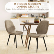 Set of 2 Velvet Dining Chairs with Sturdy Metal Legs Ideal for Dining Room Use Light Brown