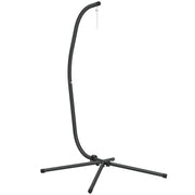 Hammock Chair Stand for Indoor or Garden Use Adjustable Steel Frame Black AOSOM