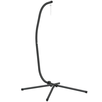 Hammock Chair Stand for Indoor or Garden Use Adjustable Steel Frame Black AOSOM