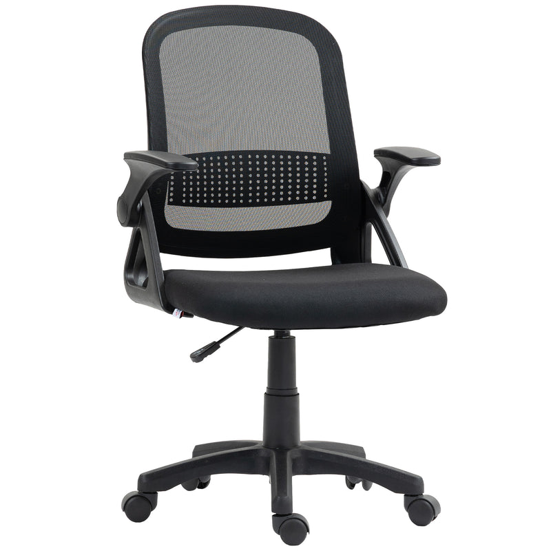 Ergonomic Mesh Office Chair With Lumbar Support and Flip Up Arms for Home or Office Black