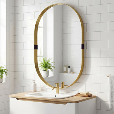 Wall Mirror with Deep Frame for Brightening Hallways or Living Rooms Gold Homcom