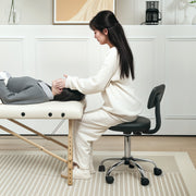 Black Swivel Salon Stool with 360° Rotating Seat and Adjustable Height by HOMCOM