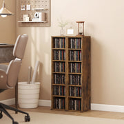CD and Media Storage Shelves Set of 2 for Organising CDs Games and Books Rustic Brown AOSOM