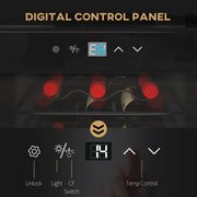 Freestanding Wine Cooler 18 Bottle Capacity With Digital Touch Control And LED Light Black