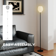 3D Printed Flower Floor Lamp with Rose Shade and Foot Switch Tall Pole, Light White