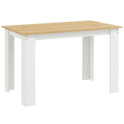 Dining Table for Small Spaces Seats 6 Easy Clean Wood Effect Oak White AOSOM