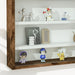 5 Tier Wall Display Cabinet With Glass Doors And Adjustable Shelves Rustic Brown by HOMCOM